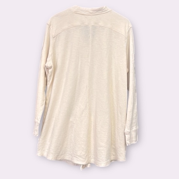 Aventura Organic Cotton Embroidered Sleeve One Button Jacket Top Beige Size XL - Picture 3 of 11